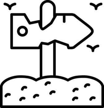 Sign Post Linear Element Icon Direction Marker Guide vector