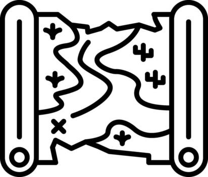Treasure Map Linear Element Icon Hunt X Marks vector