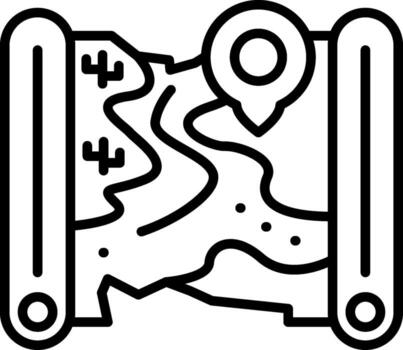 Treasure Map Location Linear Element Icon X Marks Spot vector
