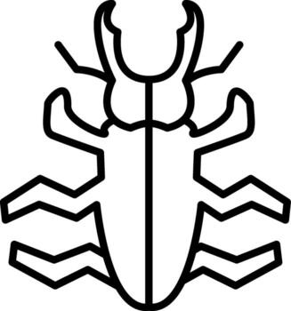 Beetle Linear Element Icon Insect Bug Small vector