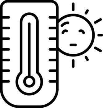 Weather Temperature Linear Element Icon Forecast Heat Cold vector