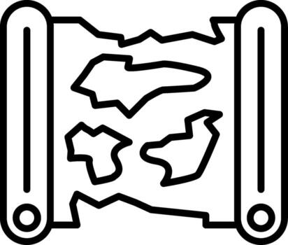 Desplazarse mundo mapa lineal elemento icono antiguo papel globo vector