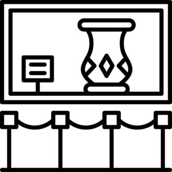 Vase Exhibit Linear Element Icon Artifact Display Ancient vector