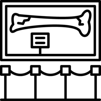 hueso exposición lineal elemento icono fósil esqueleto monitor vector