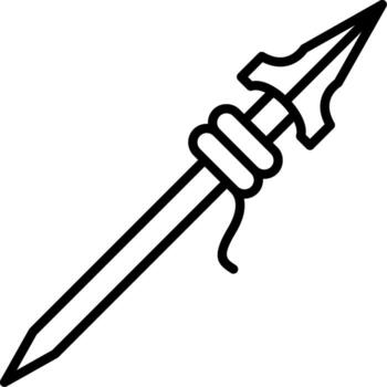 Spear Linear Element Icon Weapon Throw Hunt vector