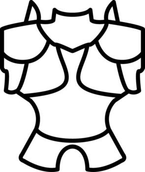 Armor Linear Element Icon Shield Protection Medieval vector