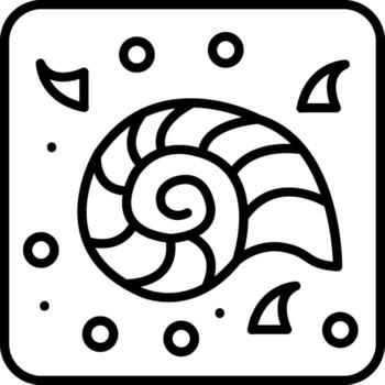 Spiral Fossil Shell Linear Element Icon Remains Sea Spiral vector