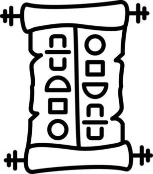 Hieroglyph Scroll Linear Element Icon Ancient Writing Roll vector