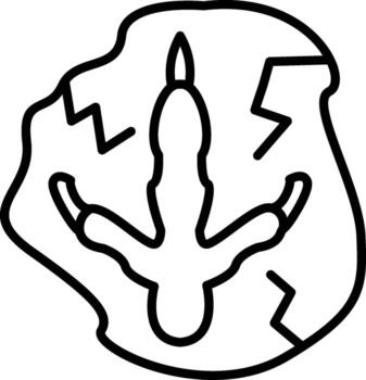 Footprint Dinosaur Linear Element Icon Track Ancient Step vector