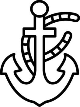 Anchor Linear Element Icon Ship Drop Hold vector