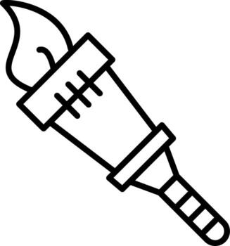 Torch Linear Element Icon Fire Light Flame vector