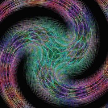 Abstract shiny colorful fractal spiral background vector