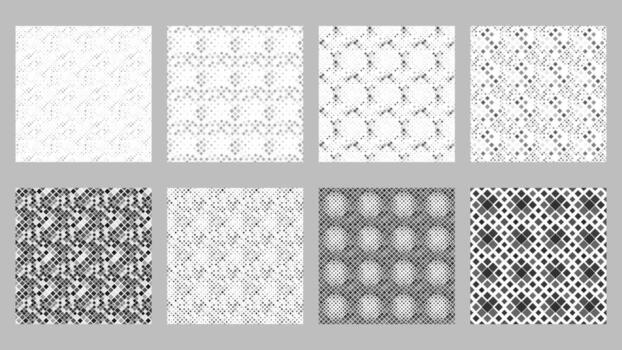Abstract seamless geometrical square pattern background design set vector