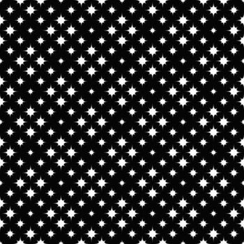 Abstract monochrome seamless curved star pattern background design vector