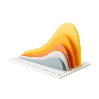 3d gráfico com amarelo laranja azul curva png
