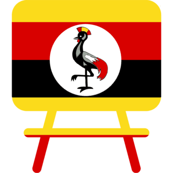 Uganda bandeira em branco borda png