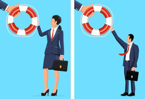 Business support lifesaver ring illustration vector
