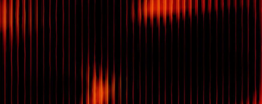 Abstract Red Orange Vertical Stripes Pattern With Ribbed Fractal Glass Effect On Black Background vector