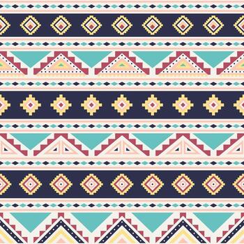 Aztec geometric background. Can be used in textile design, web design for making of clothes, accessories, decorative paper, wrapping, envelope, backpacks, etc. Tribal striped seamless pattern. vector