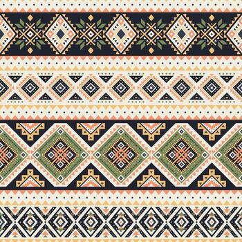 Tribal striped seamless pattern. Aztec geometric background. Can be used in textile design, web design for making of clothes, accessories, decorative paper, wrapping, envelope, backpacks, etc vector