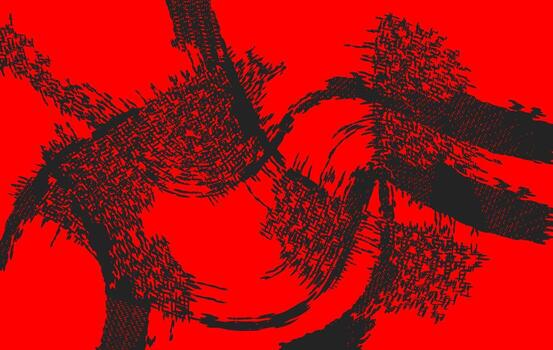 Red and black abstract grunge background with rough brush strokes and scratch texture vector