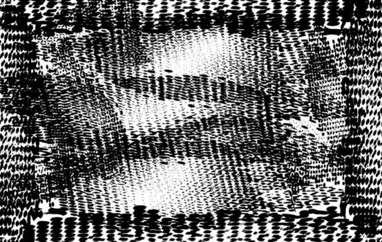 Abstract noise effect with halftone dots and glitch distortion black and white vector