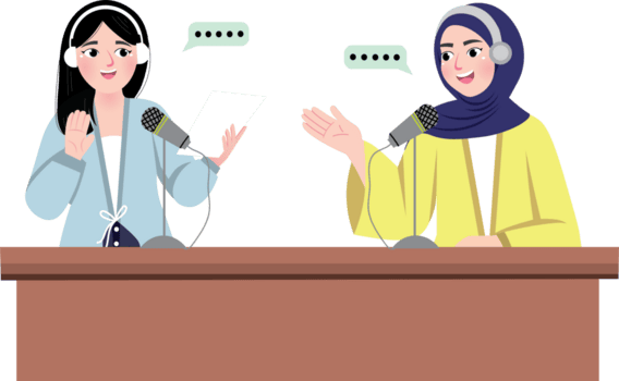 Talkshow Conversation with Guest and Host png