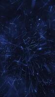 elegante azul resumen antecedentes con reluciente brillante partículas, reluciente bokeh ligero y radiante ligero vigas mágico polvo de estrellas efecto. vertical animación. video