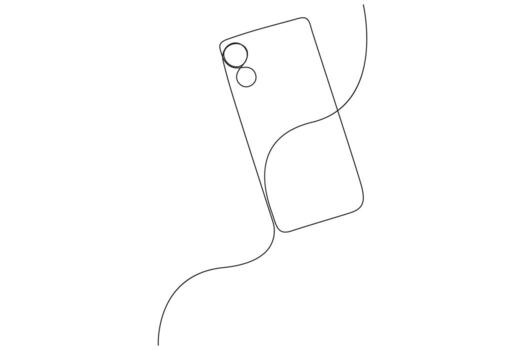 Minimalist Line Art of a Smartphone with Dual Camera Setup vector