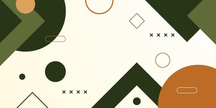 Abstract geometric background with bright color green and brown element pattern design. Trendy shapes pattern concept. vector