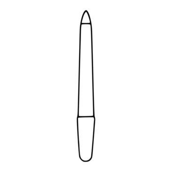 Simple black outline illustration of a nail file with a tapered tip and a rounded handle on a clean white background. vector