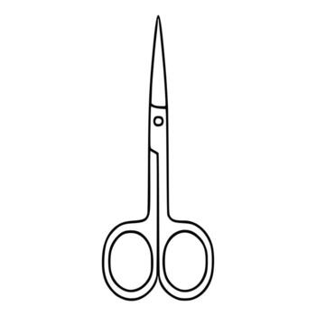 elegante contorno de cutícula tijeras con un pequeño circular detalle en el manejar. vector