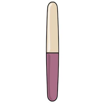 A simple illustration of a nail file with a pale beige tip and a mauve handle, isolated on a white background. vector