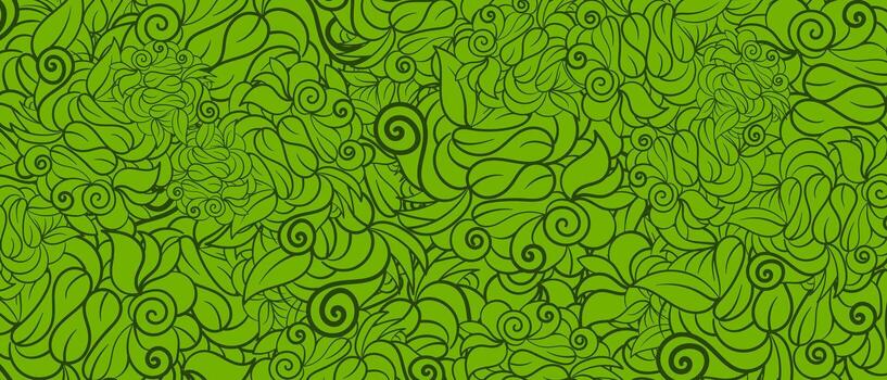 resumen dibujado a mano patrón, olas y chinos. verde antecedentes vector