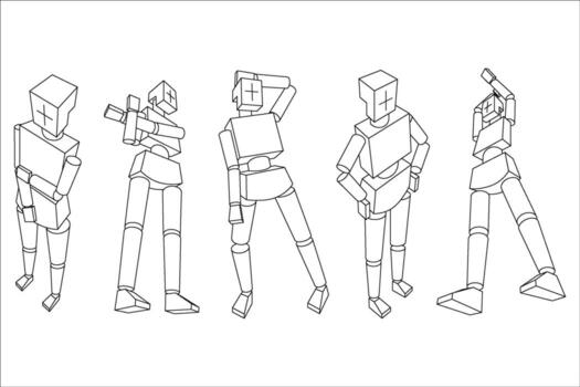 Figures in Perspective of a Woman without using a box vector