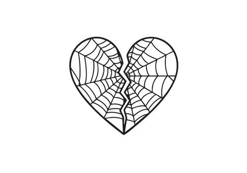A spider web in the shape of a heart vector