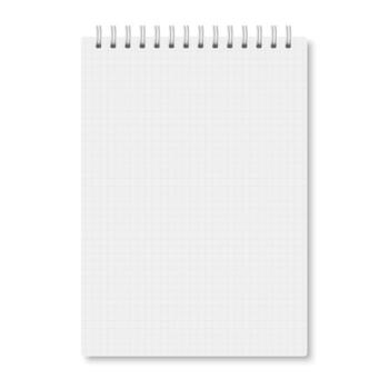blanco realista a5 cuaderno cerrado con oscuridad. vector