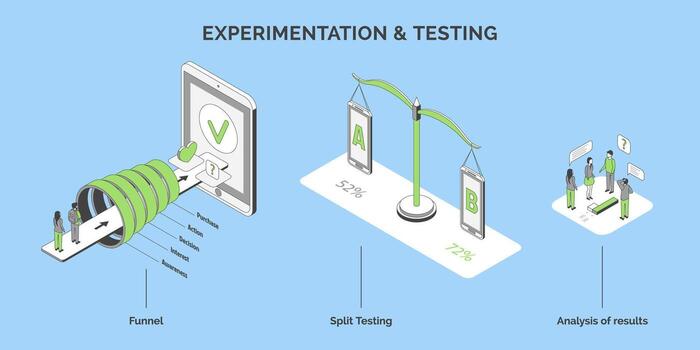 Experimentation and testing methods illustration vector