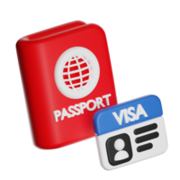 rosso passaporto e blu Visa documento per internazionale viaggio png