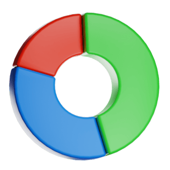 3d donut chart displaying data statistics transparent background png