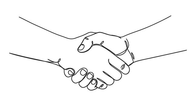 sencillo línea dibujo de dos manos sacudir vector