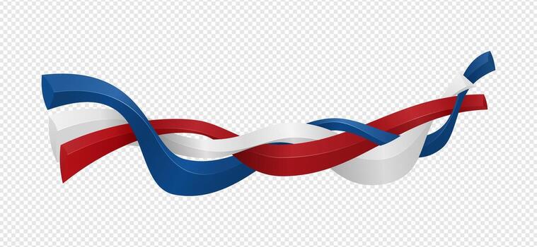 azul, blanco, y rojo entrelazados ondulado 3d objetos adecuado para social medios de comunicación enviar vector