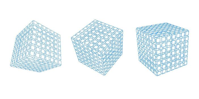 Cubes on a white background. Square geometric figure. vector