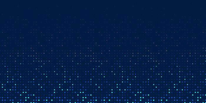 Abstract pixel background. Neon dots. Technological dark background. vector