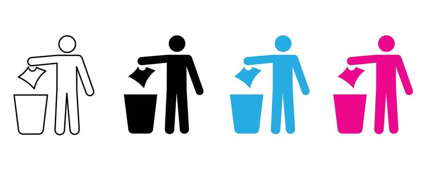 Trash can icon isolated on white background for waste management and recycling vector