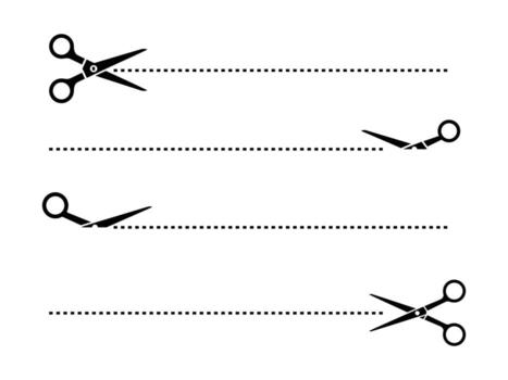 Scissors cutting along dotted line isolated on white background for craft projects vector