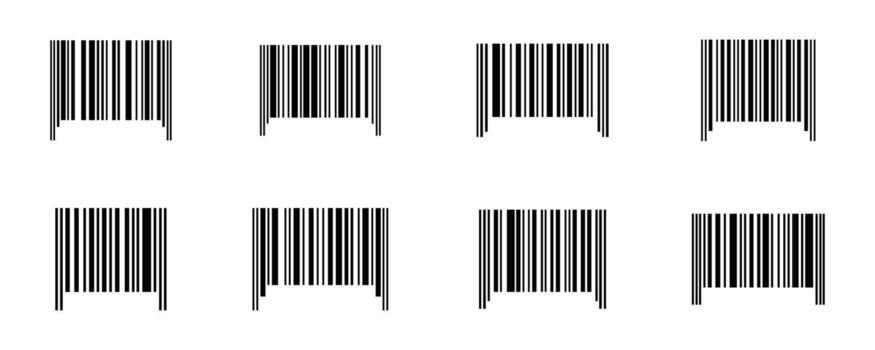 Set of barcode elements isolated on white background for product identification vector