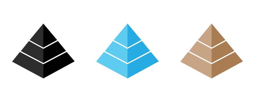 Pyramid icon isolated on white background representing hierarchy and structure vector