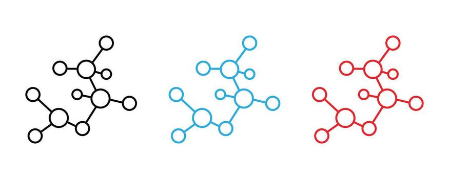 Molecule structure in different colors isolated on white background vector