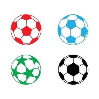 Colorful soccer balls with different patterns isolated on white background vector